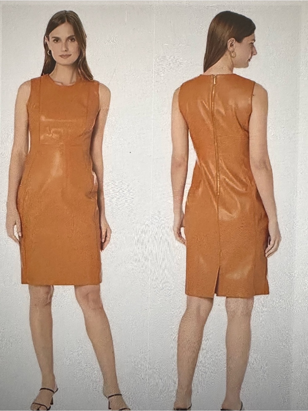 NWT CALVIN KLEIN Faux Vegan Leather Sheath Dress
